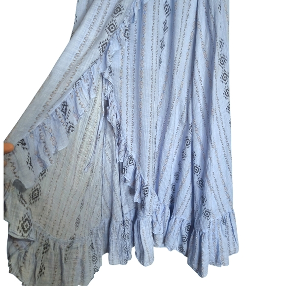 Muse by Rimo Blue Boho Ruffle Maxi Skirt - Picture 4 of 7